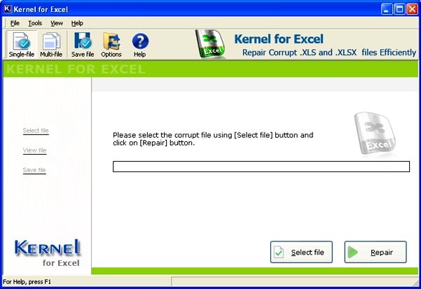 Kernel - XLS File Recovery Software Screenshot